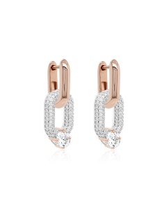 Oval Drop Link Earring Set Crystal