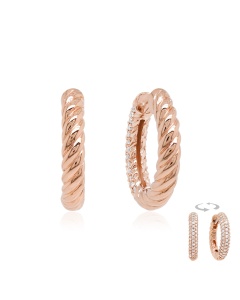 Knotty Two-sided Base earrings Rose-gold plated