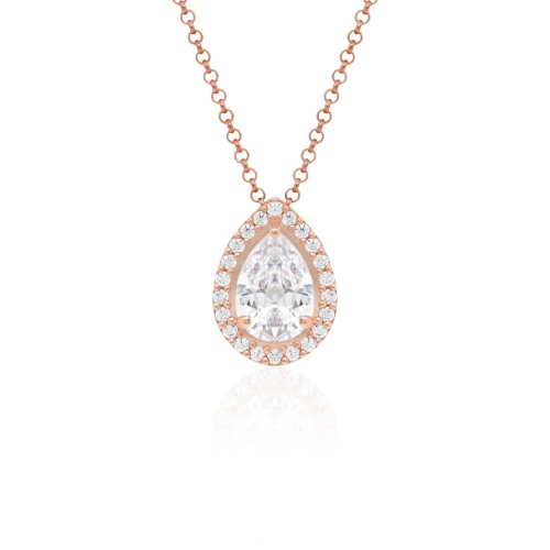 Icy Teardrop necklace rose gold-plated 