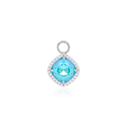 Fancy Stone Necklace Charm Rhodium-plated