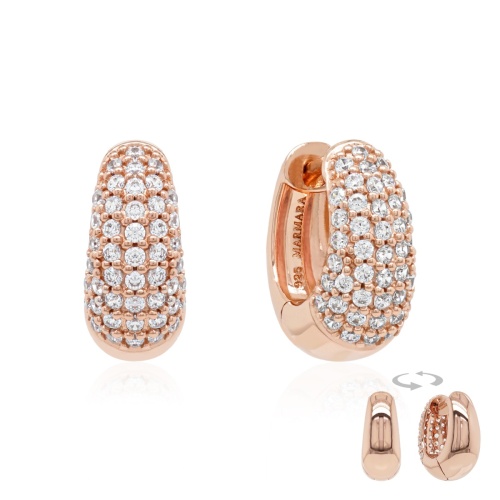 Chunky Pear Huggie earrings Rose-gold plated