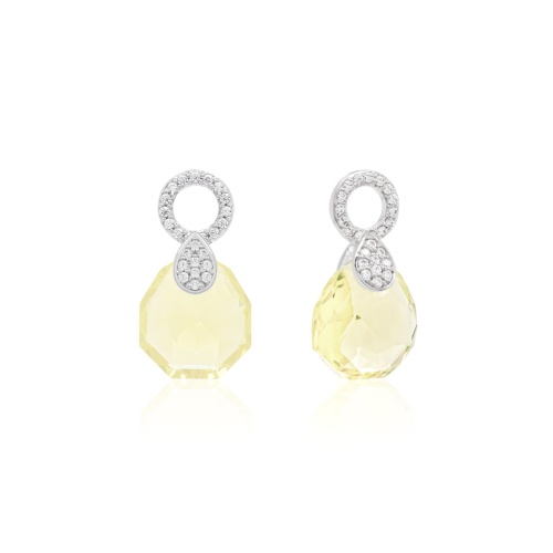 Pear Drop Earring charms Rhodium plated Jonquil