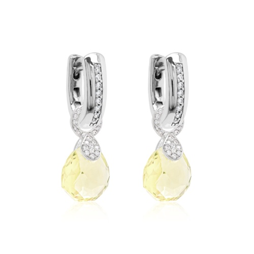 Pear Drop Earring set Rhodium Plated