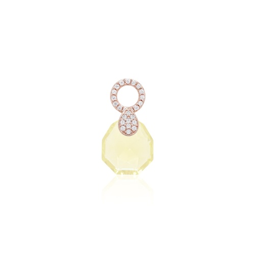 Pear Drop Single Charm Rhodium plated