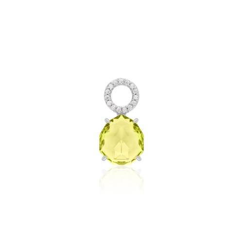 Sparkling Drop Single Charm Rhodium plated