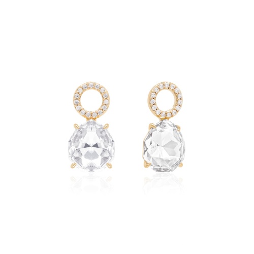 Sparkling Drop Earring Charms Yellow gold-plated 