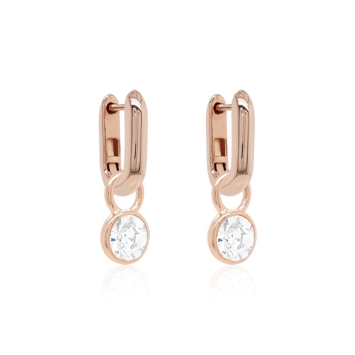 Round Frame Mini Earring Set Rose gold-plated