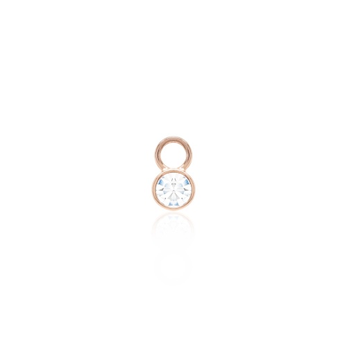 Round Frame Mini Single Charm Rose gold-plated