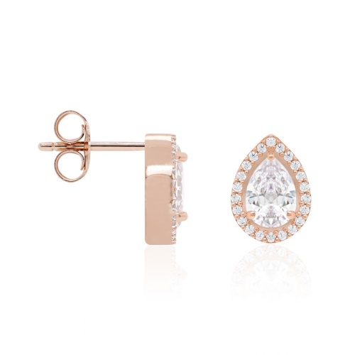 Icy Teardrop stud earrings rose gold-plated