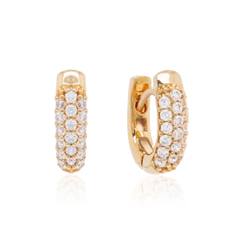 SPARKLING MODERN CLASSICS BASE EARRINGS Yellow GOLD-PLATED