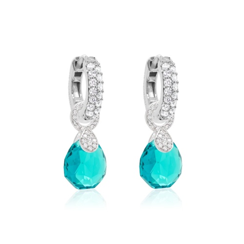 Pear Drop Earring set Rhodium Plated