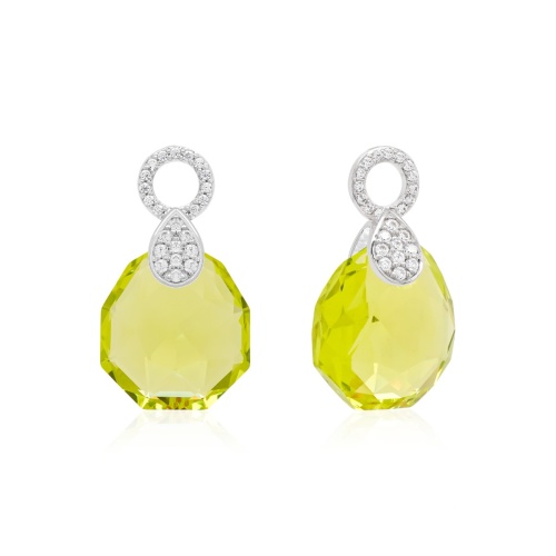 Large Pear Drop Earring charms Rhodium Plated