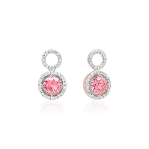 Pure Brilliance Earring Charms Rose gold-plated Prongs