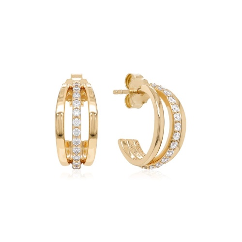 Classical Curve earrings Stud Earrings Yellow gold plated