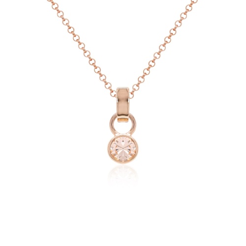 Round Frame Mini Necklace Set Rose gold-plated