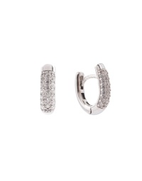 Sparkling Modern Classics Base Earrings Rhodium-plated