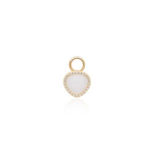 MOP Pear Single Charm Yellow gold plated