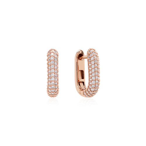 Sparkling Link Base earrings Rose Gold-plated