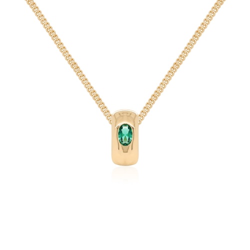 Emerald Bold Brilliance Necklace Yellow gold plated