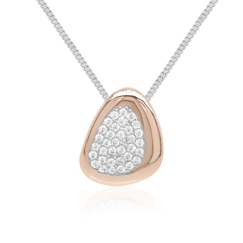 Radiant Drop Necklace Rhodium/Rose gold plated