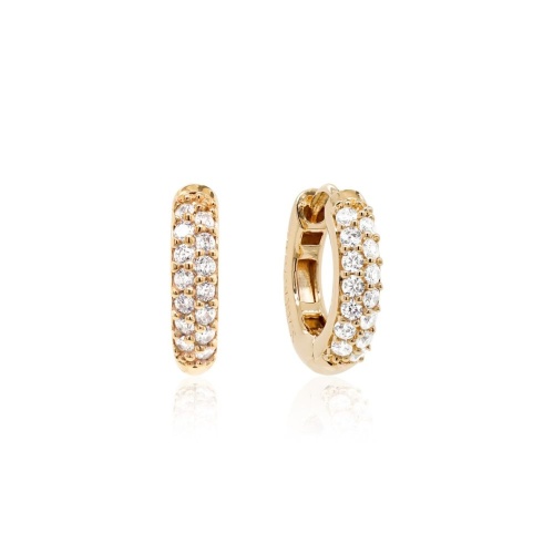 Classic Sparkling Base Earrings Yellow gold-plated