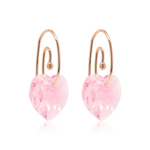 Heart Earrings Rose gold-plating Light Rose