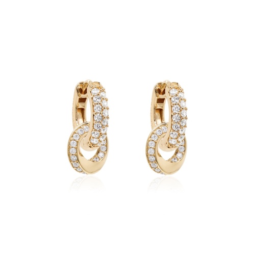 Sparkling Trinity earring set Yellow Gold-plated