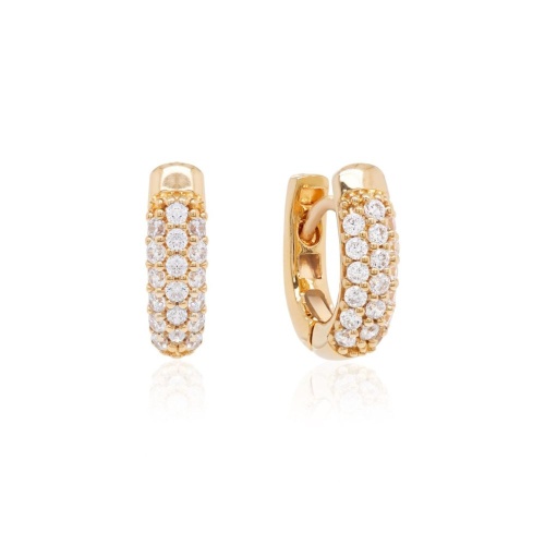 SPARKLING MODERN CLASSICS BASE EARRINGS Yellow GOLD-PLATED