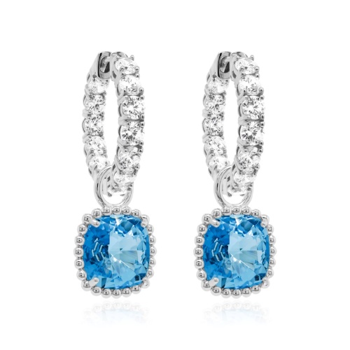 BUBBLY CHARM LUXURY EARRINGS AQUAMARINE 10MM