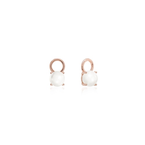 Classic Freshwater Pearl charms 6mm Rose-gold plated