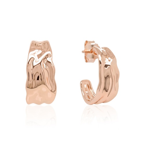 Sleek Wave Earrings Rose gold-plated