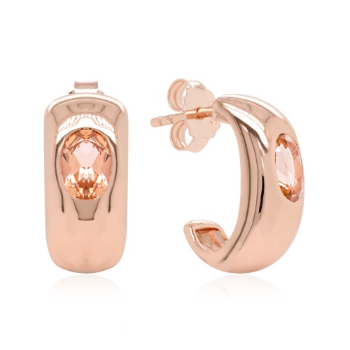 Padparadscha Bold Brilliance Earrings Rose gold plated