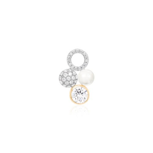 Lustrous Elegance Single Charm Rhodium/Yellow gold plated