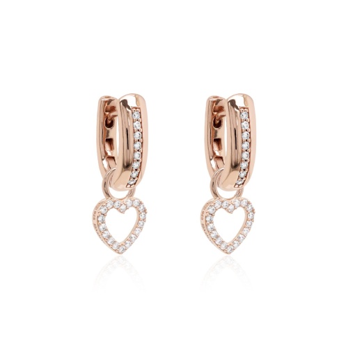 Petite Pavé Heart Earring set Rose gold-plated