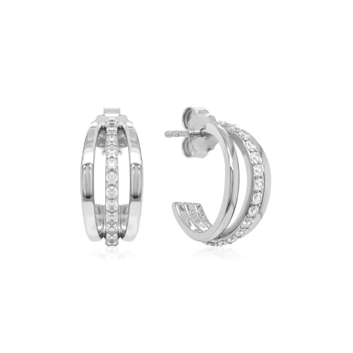 Classical Curve earrings Stud Earrings Rhodium plated