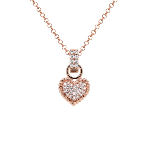 Pave Heart Necklace Set