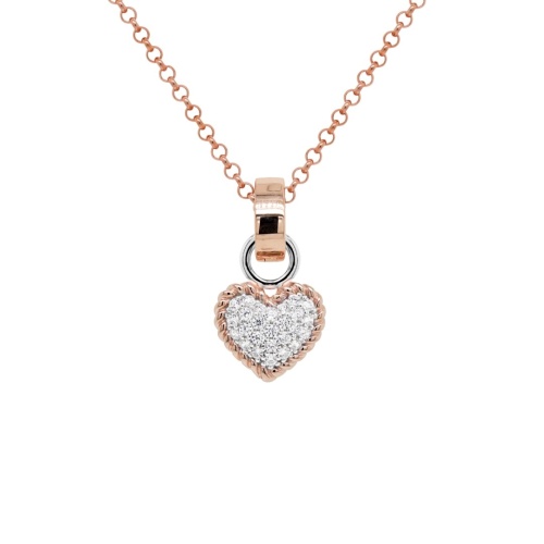 Pave Heart Necklace Set