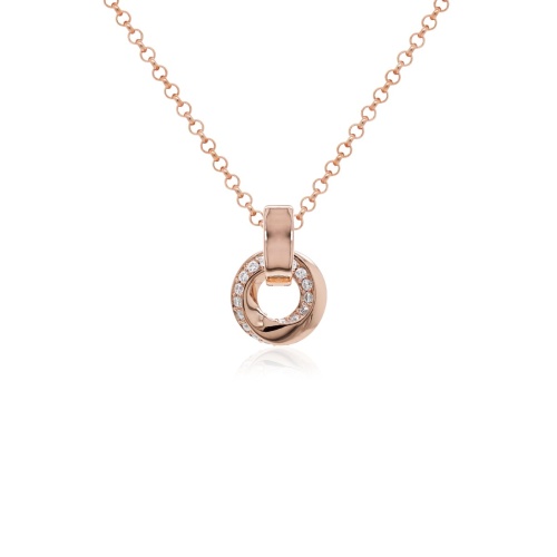 Trinity Necklace set Rose gold-plated