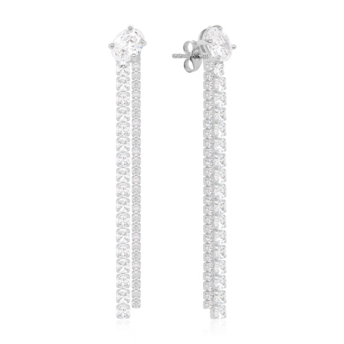 Icy Rainfall Drop stud earrings rhodium plated