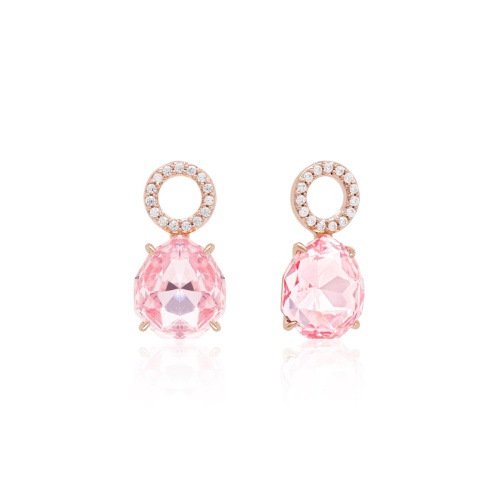 Sparkling Drop Earring Charms Rose gold-plated Light Rose