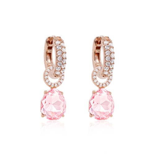 Classical Sparkling Drop Earring Set Rose gold-plated Light Rose