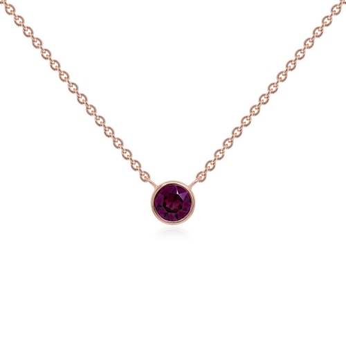 Single Crystal Necklace Rose gold-plated Amethyst