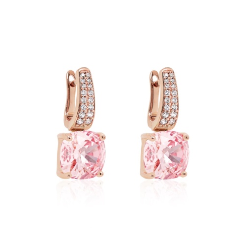 Fancy Stone Earrings Light Rose Rose gold-plating