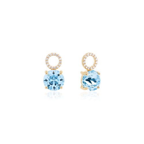 Earring Charms Yellow gold-plated Aquamarine