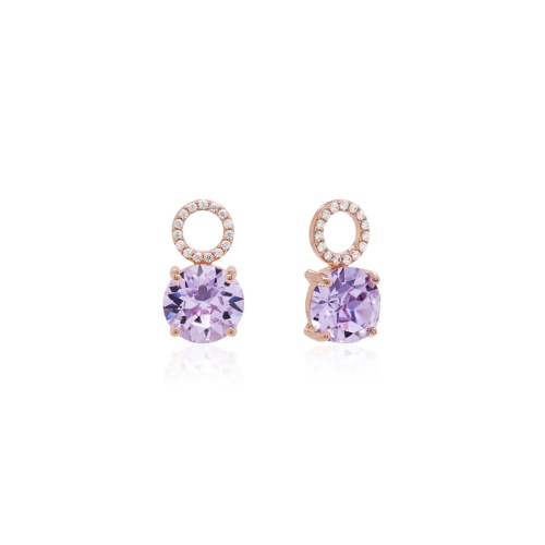 Earring charms Rose gold-plated Violet