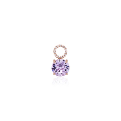 Earring Necklace Charm Rose gold-plated Violet