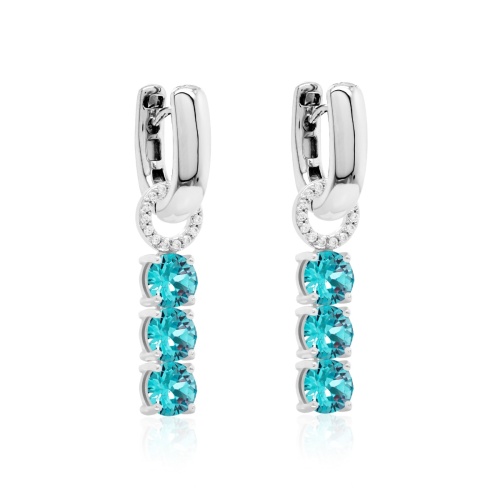 Tennis Trio Earring Set Rhodium plated