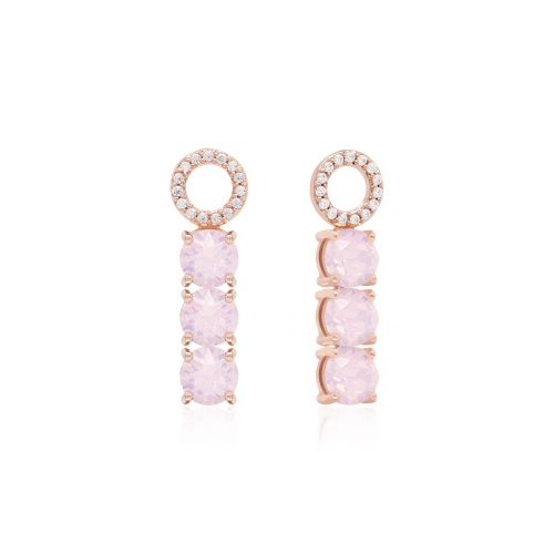 Tennis Trio Earring Charms Rose gold-plated Rose Water Opal