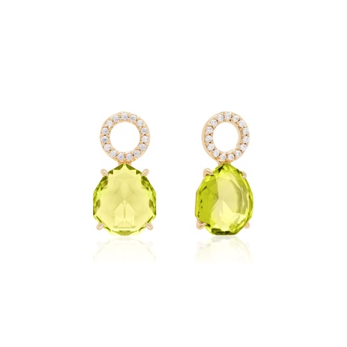 Sparkling Drop Earring Charms Yellow gold-plated Citrus Green