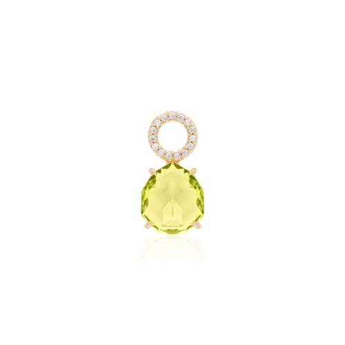 Sparkling Drop Single Charm Yellow gold-plated Citrus Green